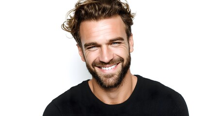 Fototapeta premium Close-up Portrait of Smiling Handsome Man, Professional Headshot Photography