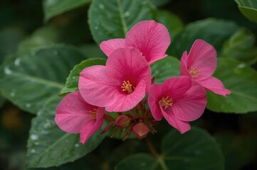 Gorgeous pink begonia blossoms