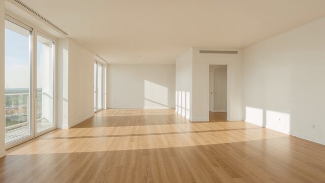 Stunning modern flat, interior design, vacant space