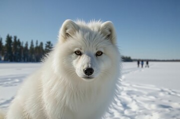 Obraz premium Winter Landscape Featuring an Arctic Fox