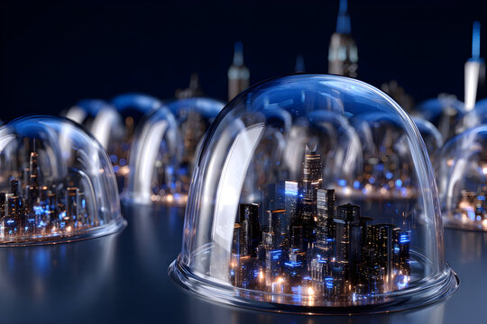 Digital Twin Security Concept in Public Space, Urban Environment, Smart City Design, Contemporary Architecture, Future Technology Innovation