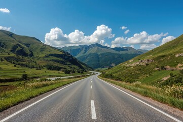 Naklejka premium Beautiful landscape with a paved highway