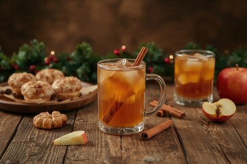 Cinnamon-infused apple cider beverage