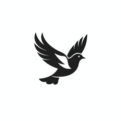 Fototapeta premium Silhouette of a bird in flight, stylized design, simple graphic.