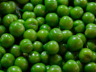 fresh organic plums after harvest
