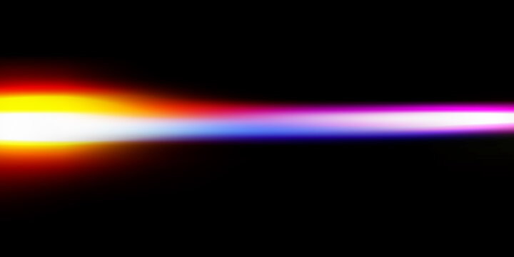 Abstract light streak featuring vibrant colors on a dark background.