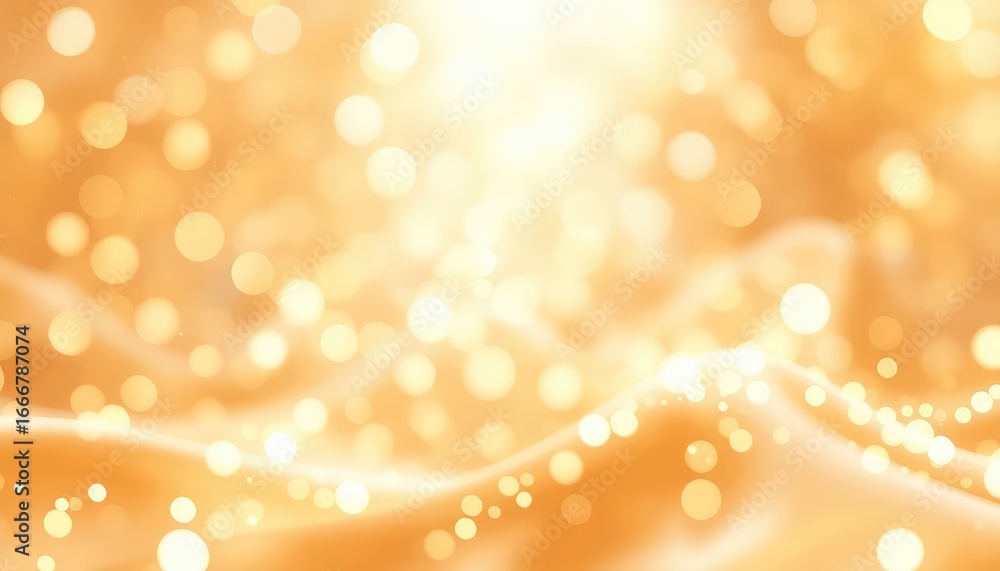 Aufkleber abstract background of golden light bokeh with smooth fabric texture for festive presentations and g