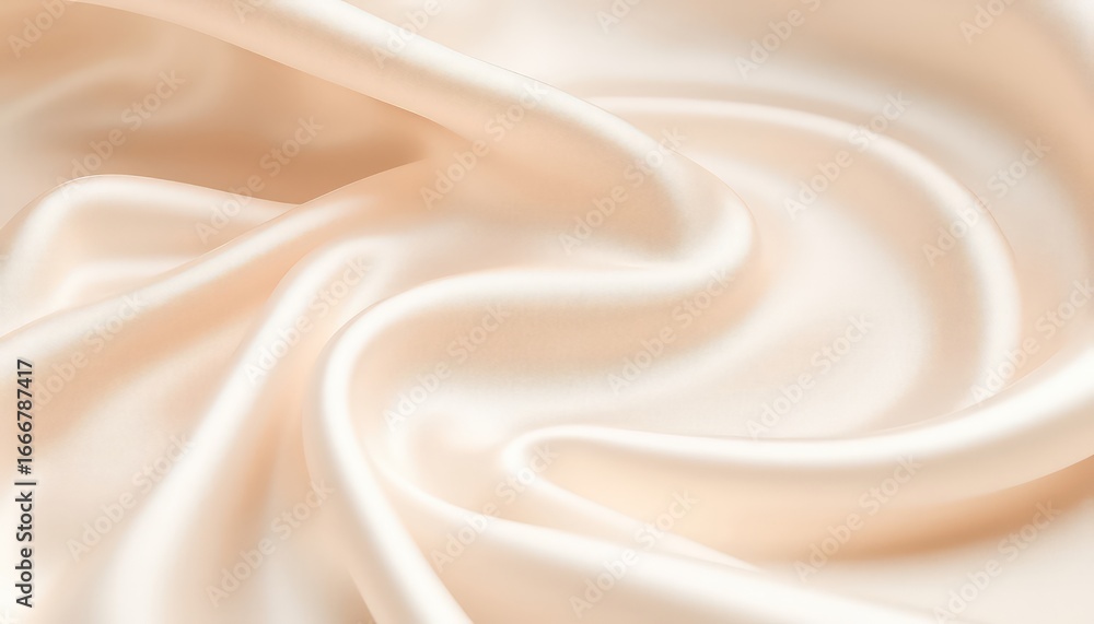 Aufkleber elegant draped fabric in soft peach tones creates a fluid abstract surface for backgrounds and textu