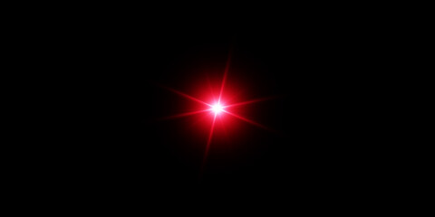 Bright red starburst against a dark background.