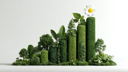  A visualization of the idea of business growth that is ecological, organic, and sustainable. This positive and clean concept is perfect for ESG reports, eco-friendly brands