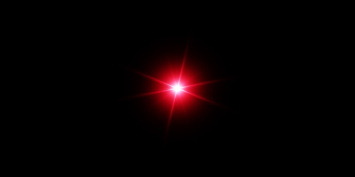 Bright red starburst against a dark background.