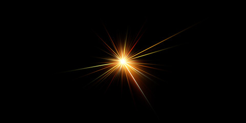 Bright golden starburst on a black background.