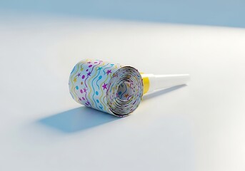 Celebration anticipation vibrant party horn isolated on a clean white surface for festive occasions