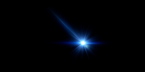 A vibrant blue light beam striking against a dark backdrop.