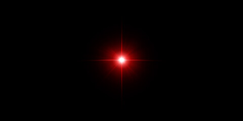 A vibrant red starburst light on a black background, creating a striking visual contrast.