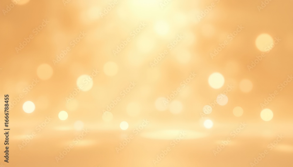 Poster warm golden shimmering bokeh lights creating a soft abstract background for promotions and product d