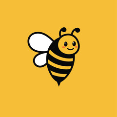 Obraz premium Cute Cartoon Bee with Cheerful Expression