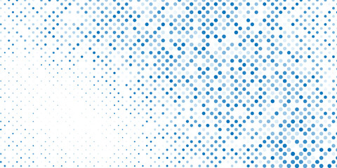 Vector abstract blue background frame of geometric shapes. Circular ornament. Pattern of dots, particles, molecules, fragments. Poster for technology modern