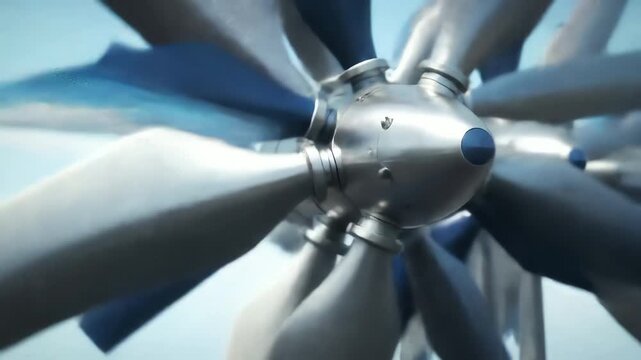 a row of turbine blades spinning at supersonic speed, each curved edge cutting air like a razor