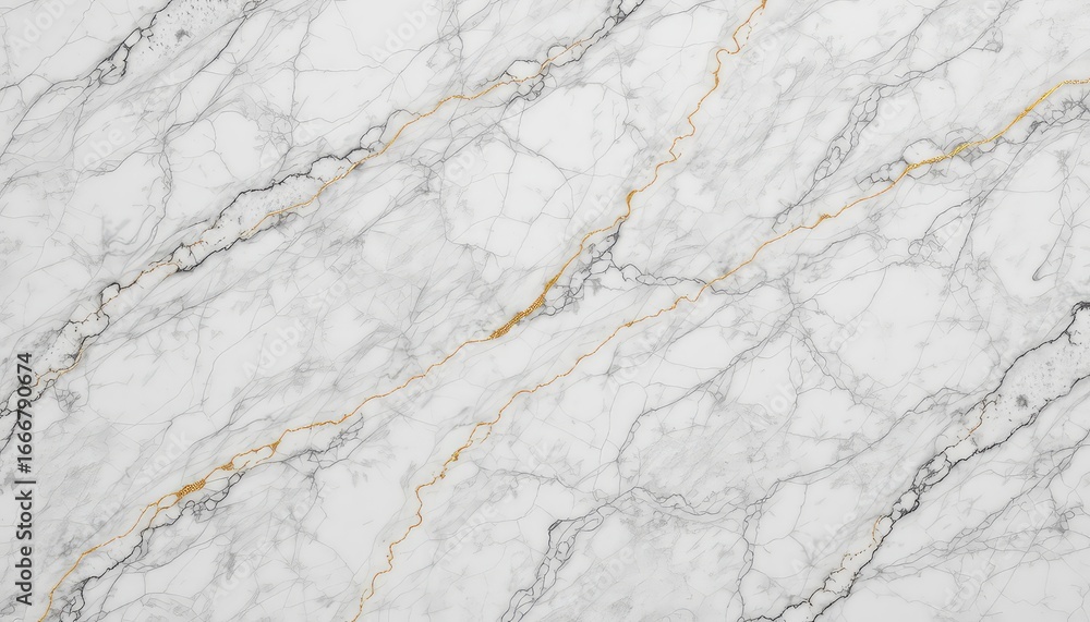 Poster elegant white textured surface featuring intertwining gray veins and fine golden threads, perfect fo