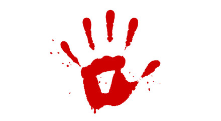 Flat Bloody Handprint