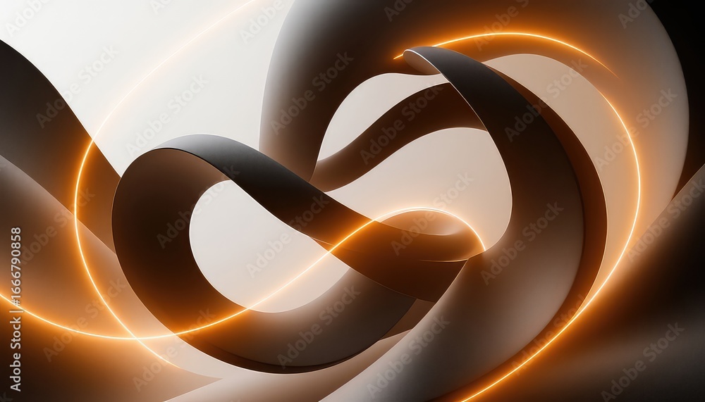 Poster modern abstract background with curves and glowing lines creating a smooth, flowing, dimensional des