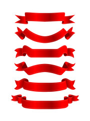 Obraz premium red ribbon set