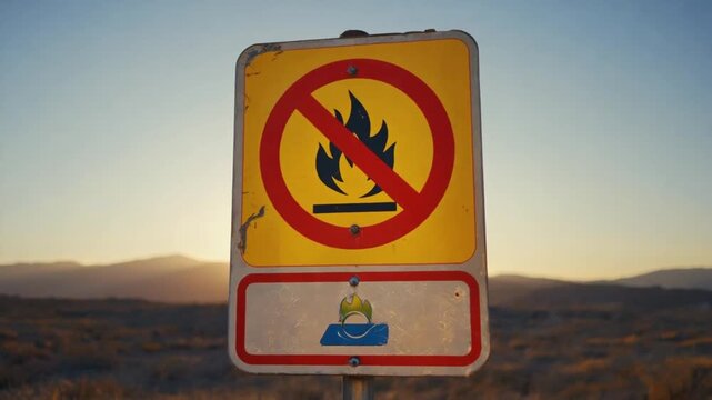 No fires allowed sign.