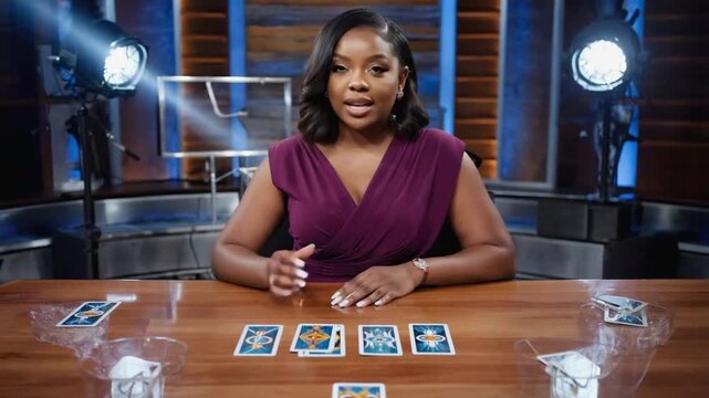 Tarot woman on TV.