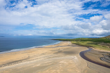 White Strand Beach aerial drone view on Atlantic