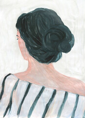 abstract woman portrait. watercolor painting. illustration