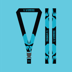 Corporate, school lanyard mockup with futuristic style