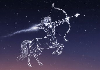 Sagittarius constellation in starry night