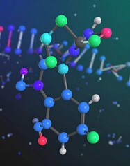 Molecular model of a complex organic compound