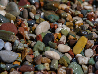 colorful pebbles on beach