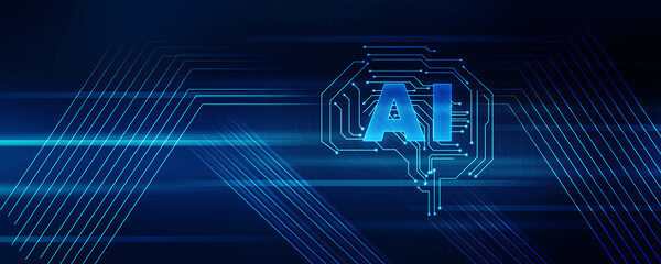 2d illustration Artificial Intelligence (AI) concept
