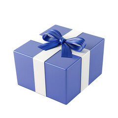Obraz premium blue gift box with ribbon