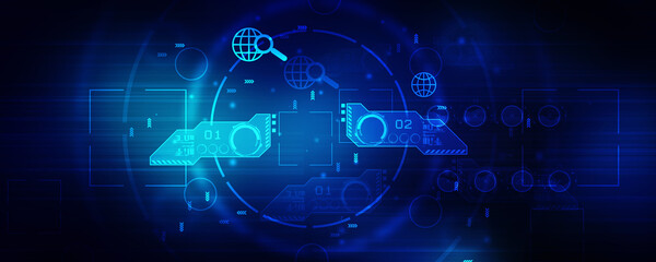 2d illustration Digital Abstract technology background