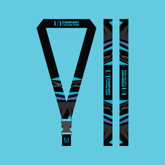 Corporate, school lanyard mockup with futuristic style