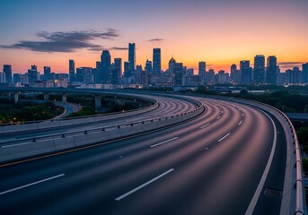Fototapeta premium City highway at sunrise
