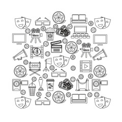 entertainment  icon set. Theater line icons. Vector illustration.