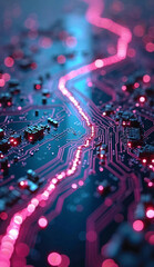 Glowing Pathways of Digital Information