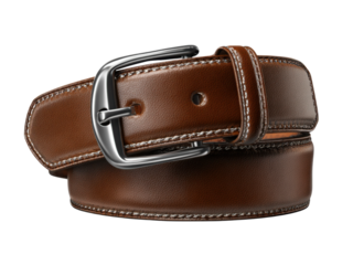 Black and brown leather belts with metal buckles, a classic accessory for fashion and business style