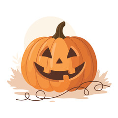 Flat Halloween pumpkin vector illustration