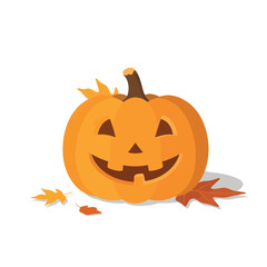 Flat Halloween pumpkin vector illustration