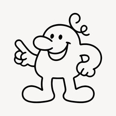 Obraz premium Cheerful cartoon character outline
