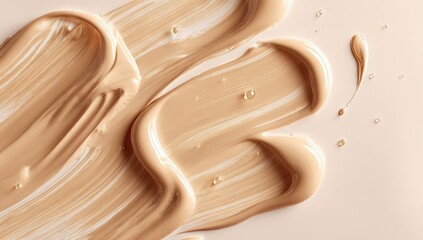 Creamy foundation strokes on a light background