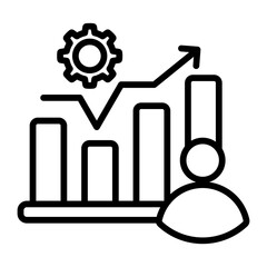 Cumulatively icon with line style