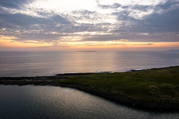Streedagh Beach aerial drone view on Sligo coast