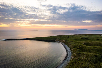 Streedagh Beach aerial drone view on Sligo coast